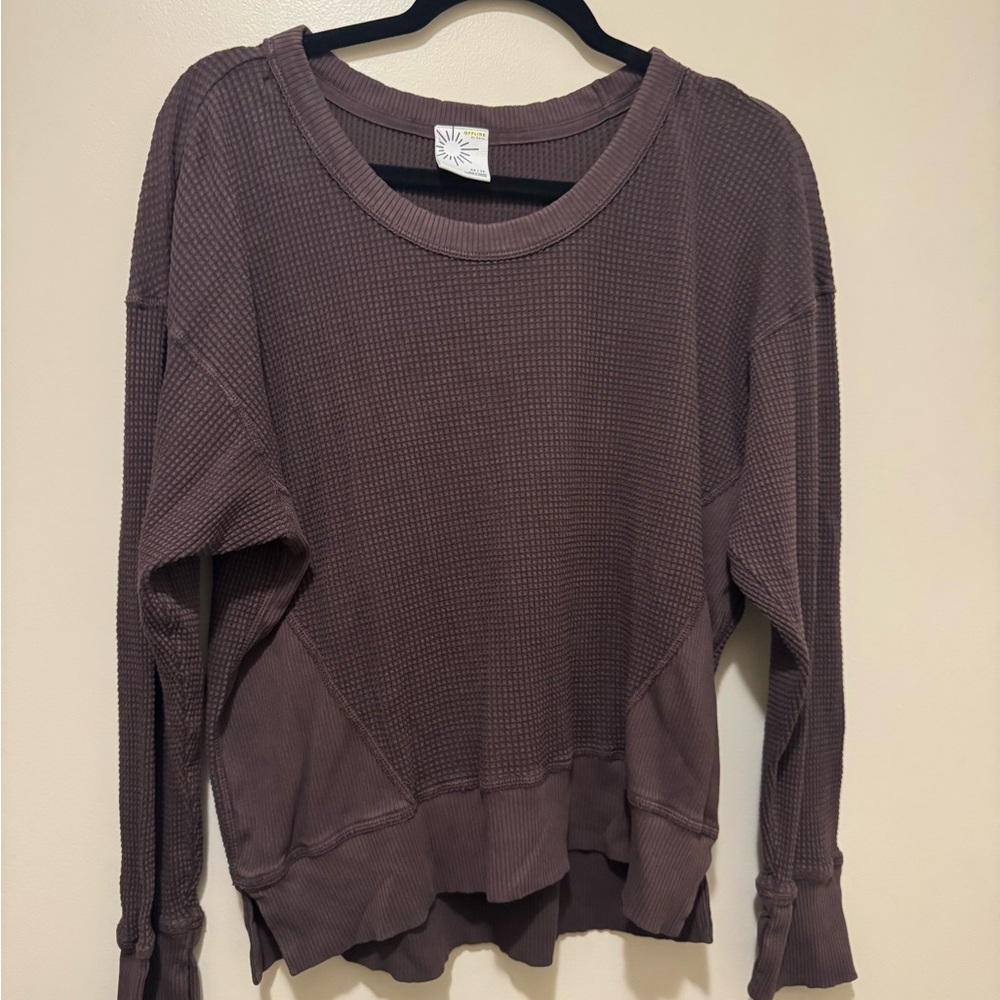 Aerie Brown Oversized Crewneck Sweatshirt